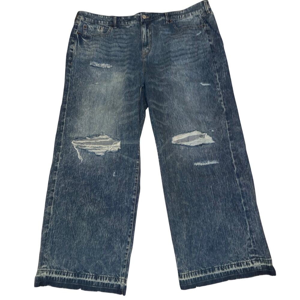 Torrid women’s new perfect wide leg stretch + rigid blue jeans